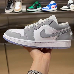 耐克女鞋Air Jordan 1 Low AJ1烟灰白雾霾灰低帮篮球鞋DC0774-105