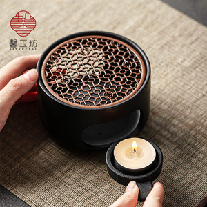 日式温茶炉蜡烛加热陶瓷小火炉茶壶茶水保温底座围炉烤茶提香配件