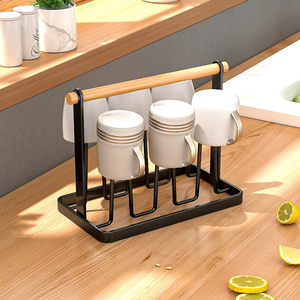 杯架水杯架子倒挂置物架家用客厅放玻璃杯子沥水架日式台面收纳架