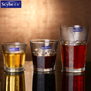 Scybe喜碧洛克九角杯玻璃水杯啤酒杯威士忌酒杯酒吧洋酒杯6只套装