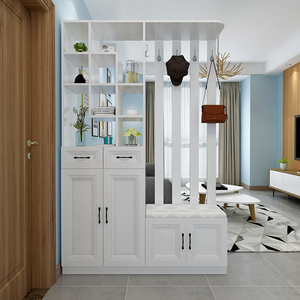 倾木工坊淘宝北欧实木屏风隔断客厅现代简约创意进门入户玄关柜镂空