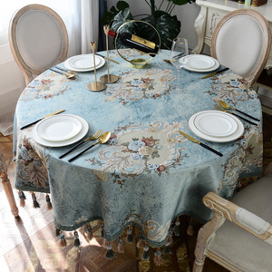大圆桌桌布布艺圆形家用欧式台布棉麻桌子饭桌垫歺桌垫座布餐桌布