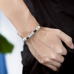 貔貅手链男士潮纯银转运手绳简单大方男生高级感小众编织饰品礼物