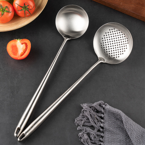 onlycook 厨师专用炒菜锅铲家用304不锈钢炒勺厨具炒菜勺大号漏勺