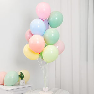 马卡龙心形气球装饰桌飘地飘立柱商场儿童周岁生日教室场景布置