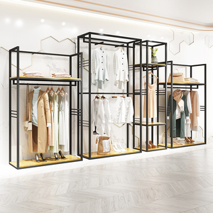 服装店展示架女装店铺装修专用黑色高柜卖衣服挂衣架侧挂架清仓