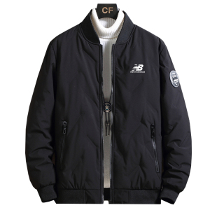 新百伦黑羽绒服男2021年冬季新款白鸭绒外套nb女短款工装百搭上衣