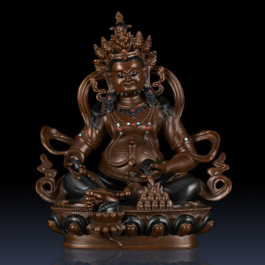 纯铜黄财神佛像摆件密宗黄财神供奉藏传佛像尼泊尔随身佛像客厅