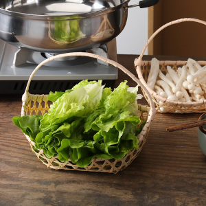 火锅蔬菜篮子手提特色竹编食材拼盘篮金针菇青菜水果零食装饰篮子