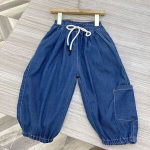 男童原色天丝棉牛仔八分裤灯笼裤2021夏装韩国儿童宽松薄软防蚊裤