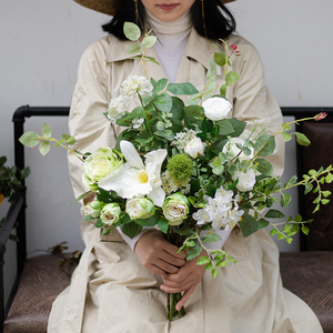 20zhugexuran淘宝仿真花白色罂粟郁金香新娘拍照手捧花婚礼婚庆影楼