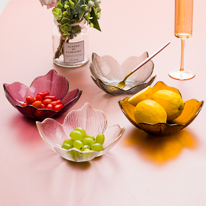 花边形透明玻璃碗家用水果摆盘沙拉碗网红创意餐具蔬菜凉菜碗单个