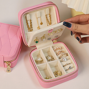 首饰盒公主欧式韩国饰品盒收纳盒珠宝耳钉盒儿童可爱绒布耳环手表