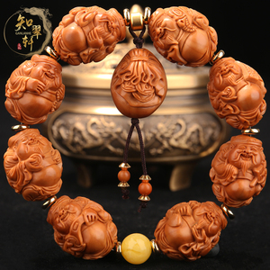 橄榄核雕手串财神南工