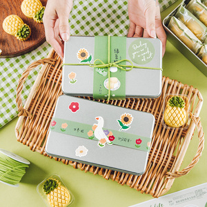 圣诞节绿豆糕包装盒礼盒冰糕蛋黄酥蛋糕饼干曲奇盒子铁盒袋的甜品
