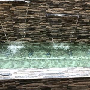 定制不锈钢瀑布出水口鱼池装饰造景庭院花园阳台景观水幕墙流水槽