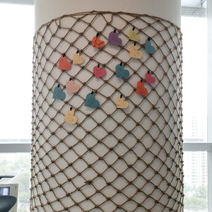 麻绳网格装饰网吊顶酒吧墙面隔断安全防护网攀爬护栏网编织网挂网