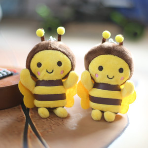 可爱萌黄色小蜜蜂挂件毛绒玩具公仔卡通包包挂饰钥匙扣布娃娃玩偶