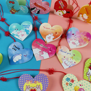圣诞节小吊卡韩国创意爱心形状许愿卡心愿树装饰感恩祝福留言卡片