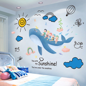 9924人付款天猫幼儿园玻璃门贴纸卡通儿童房装饰班级教室布置墙画可爱