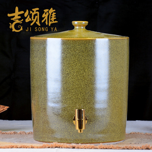 景德镇陶瓷酒坛 酒坛子茶叶末大口水缸茶缸 凉水壶带龙头20 50斤