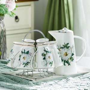 品杯子陶瓷家用现代创意杯具凉水杯水壶客厅欧式茶杯套装6只装茶