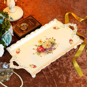 欧式茶具陶瓷茶盘茶托 英式下午茶茶盘托盘带脚咖啡具置物盘