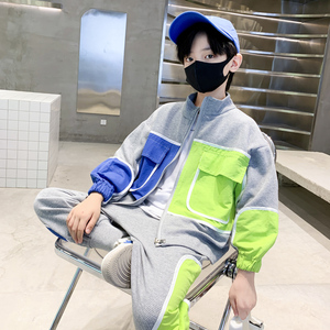 男孩酷帅套装秋装儿童2022新款男童春秋外套中大童八11九12十13岁