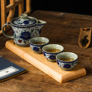 青花瓷中式复古陶瓷茶壶单个小号冲茶泡茶盖碗带手柄客厅功夫茶具