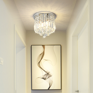 过道灯走廊灯圆形水晶现代简约创意个性进门玄关灯入户小吸顶灯具