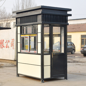 形象岗亭小区门卫室户外玻璃站岗警亭定制不锈钢玻璃收费值班室