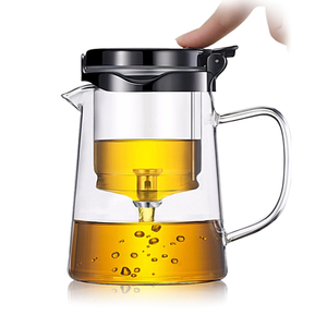 邦田耐热玻璃飘逸杯 一键过滤泡茶壶 可拆洗玻璃内胆家用泡茶茶具