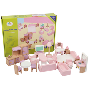 儿童过家家木头制仿真房子家私组合玩具套装女孩公主娃娃屋小家具