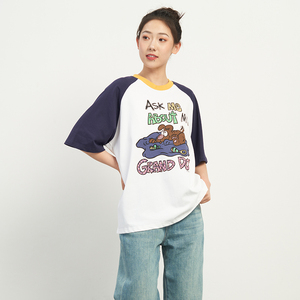 UGIZ2024夏季新品商场同款韩版插肩袖卡通印花休闲T恤女UBTH826