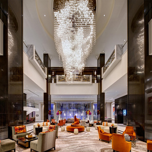 酒店前台接待大堂吊灯复式楼别墅大厅灯饰非标定制创意艺术工程灯