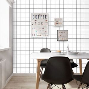 北欧ins黑白方块格子墙纸自粘壁纸网红主播客厅背景墙壁纸服装店