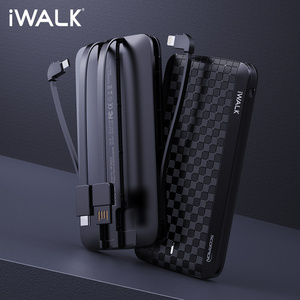 iwalk充电宝自带四线超薄便携三合一移动电源移动充电器随身充