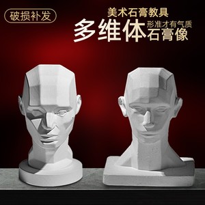 柏盛绘多维体雕塑3D头部模型教具人物头像体头素描分面切面石膏像