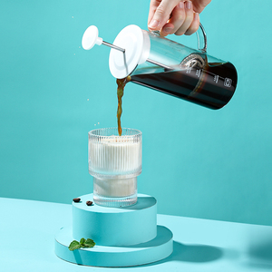 米木 法压壶高硼硅玻璃手冲壶家用煮咖啡打奶泡器打泡壶咖啡用具