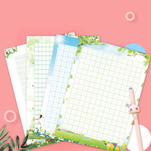 花边纸300格方格纸小学生用信纸米字格英语稿信纸横线作业可打印信纸