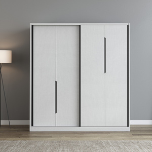 北欧衣柜推拉门衣橱移门整体趟门带镜衣帽间滑门卧室柜子