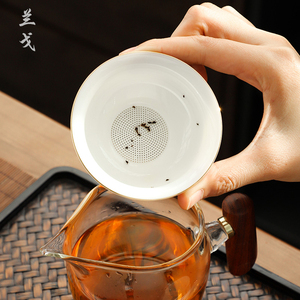 德化白瓷茶漏陶瓷过滤器手工玉瓷茶滤泡茶隔茶叶滤网茶具茶道配件