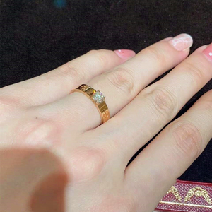 代购cartier/卡地亚love戒指 经典款23分钻石 18k玫瑰金 求婚钻戒