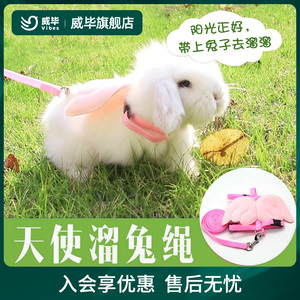 兔子牵引绳兔兔外出的绳子宠物专用遛兔绳溜兔绳防挣脱可调节