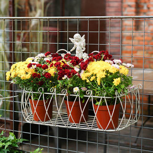 花园铁艺天使壁挂花篮子两件套庭院阳台墙面装饰挂篮垂吊悬挂花架