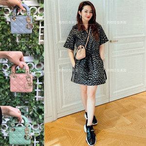 dior迪奥angelababy同款micro lady超迷你羊皮菱格手提戴妃包女包