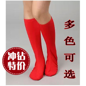 特价成人舞蹈鞋套蒙古藏族靴套民族女兵军装舞台袜套表演出服红色