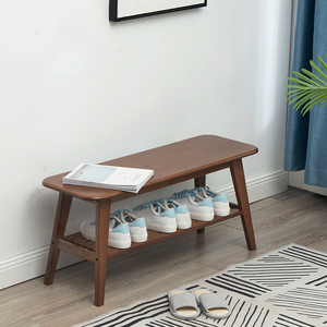 门口换鞋凳简易多层鞋架入户进门小鞋柜楼道可坐穿拖鞋竹实木家用