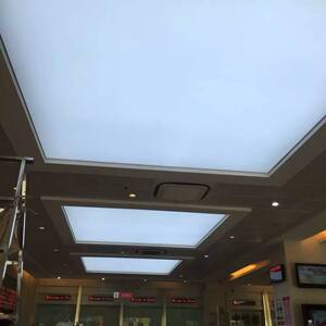 透光塑料灯膜发光膜灯隔膜天花灯箱布白色透光天花吊顶发光板施工