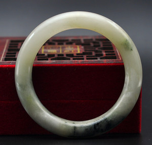 独玉手镯 天然南阳独山玉56圆条镯子 50